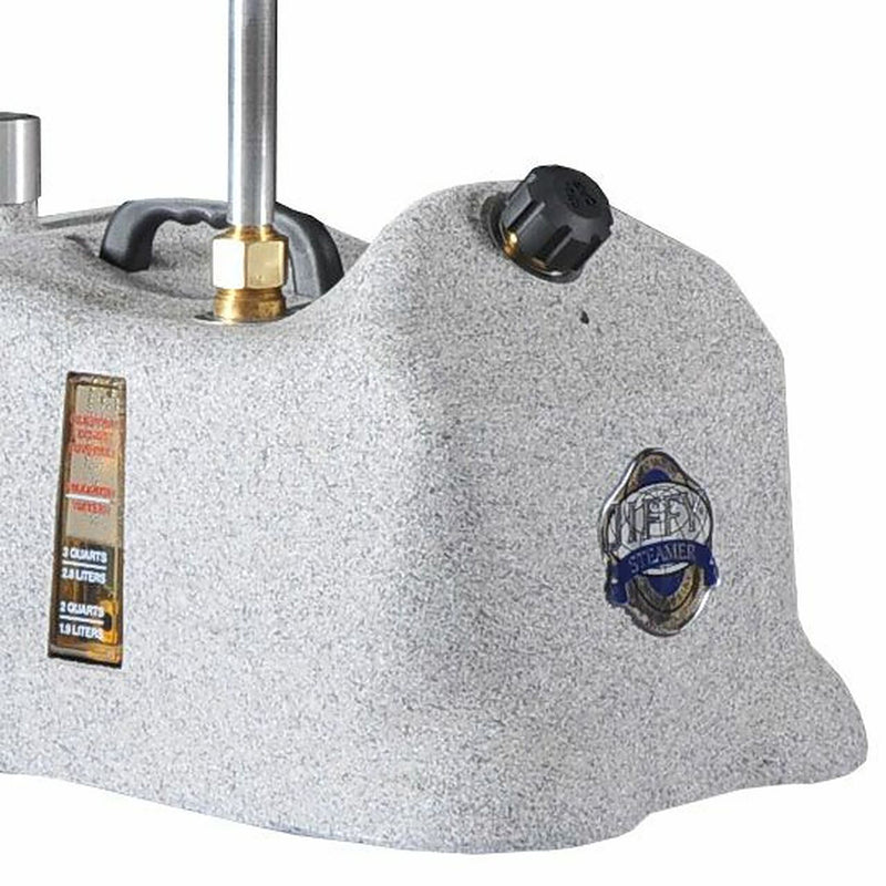 JIFFY LEATHER FOOTWEAR STEAMER PRO-LINE, 120V, 1 GAL TANK, ANGLES PIPE HEAD, GRAY BASE
